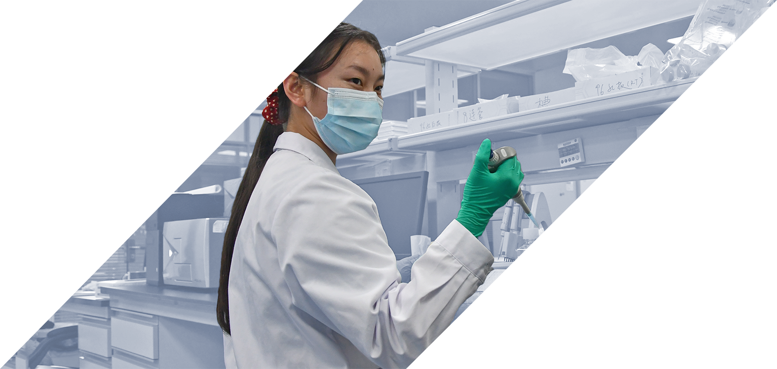 Woman scientist working at lab bench